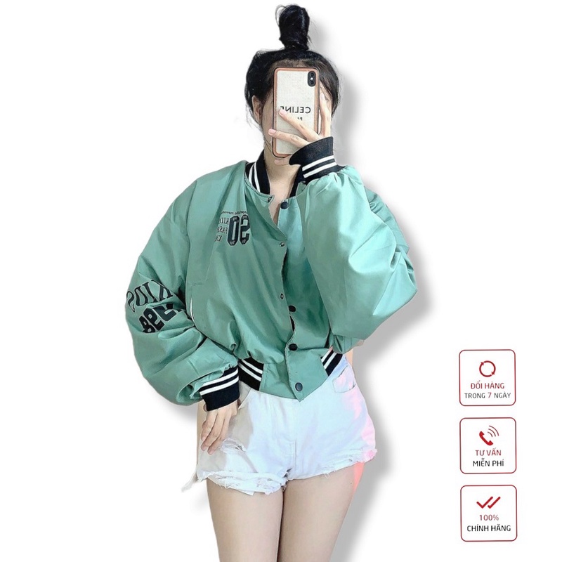 Áo Khoác Dù BOMBER Nữ In LOGO 1998 Cao Cấp ( DÙ 2 LỚP )  - ĐĂNG QUANG FASHION