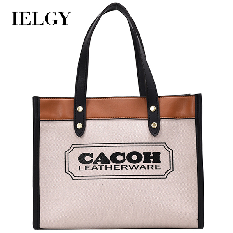 Túi xách IELGY đeo vai bằng vải canvas sức chứa lớn nhỏ gọn họa tiết joker thời trang