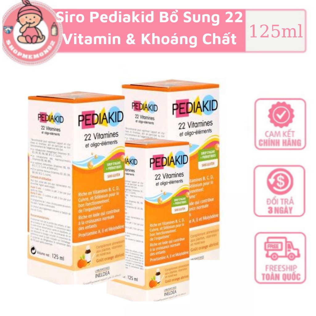 Siro Pediakid Bổ Sung 22 Vitamin & Khoáng Chất 125ml bé Từ 6m date 1/2026