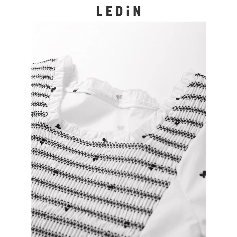 Áo trắng hoạ tiết Ledin