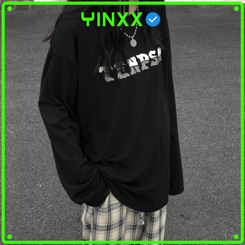 Áo thun sweater nam nữ form rộng Yinxx, áo dài tay Unisex vải cotton SW26