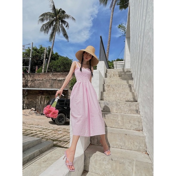 LEMONCHICVN - Đầm maxi caro - D217