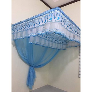 màn khung vuông phối ren kiểu