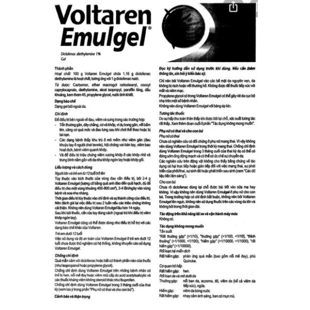 Voltaren gel bôi giảm đau nhức