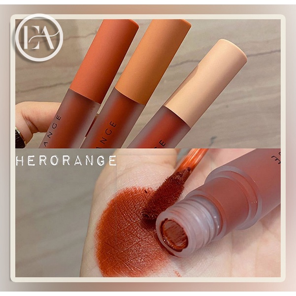 HERORANGE~Thực hiện tại trung quốc Son môi giá rẻ Men môi mài Vỏ trong suốt Sương mù có màu da men trắng