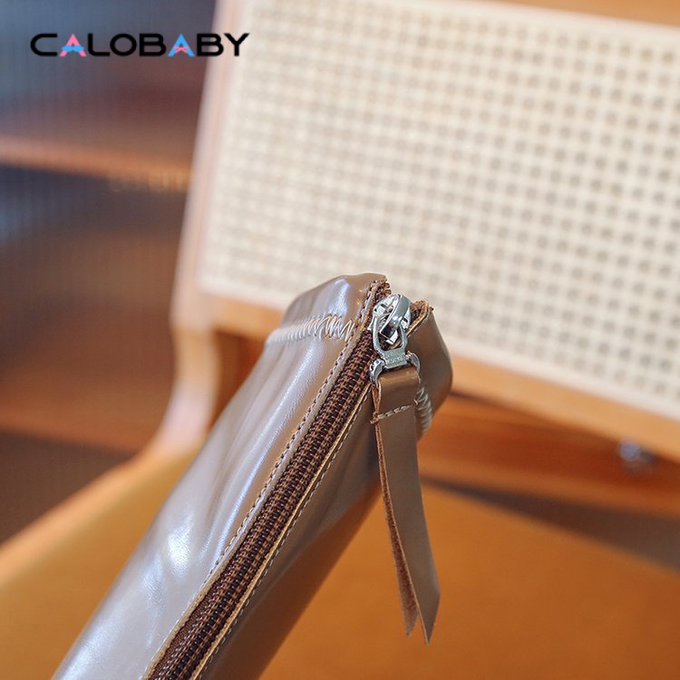 Giày Bốt Da Cao Su Sợi Nhỏ Đế Bằng Phối Khóa Kéo Sau 4BEA Thời Trang Mùa Đông Cho Bé Gái