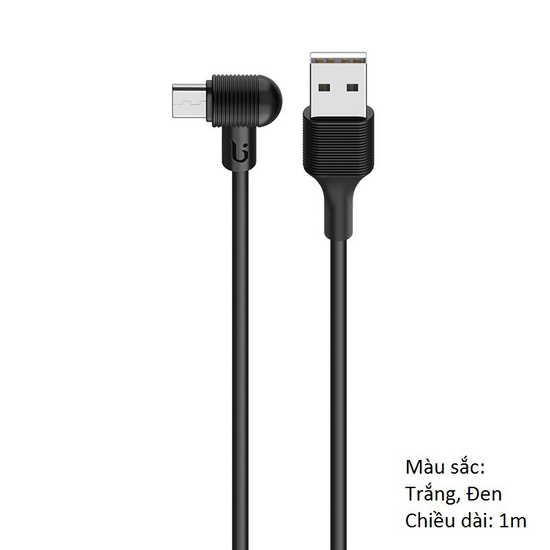 Cáp sạc Type C bẻ vuông góc 90 độ  BX7 dài 1m  - Hàng Chính hãng