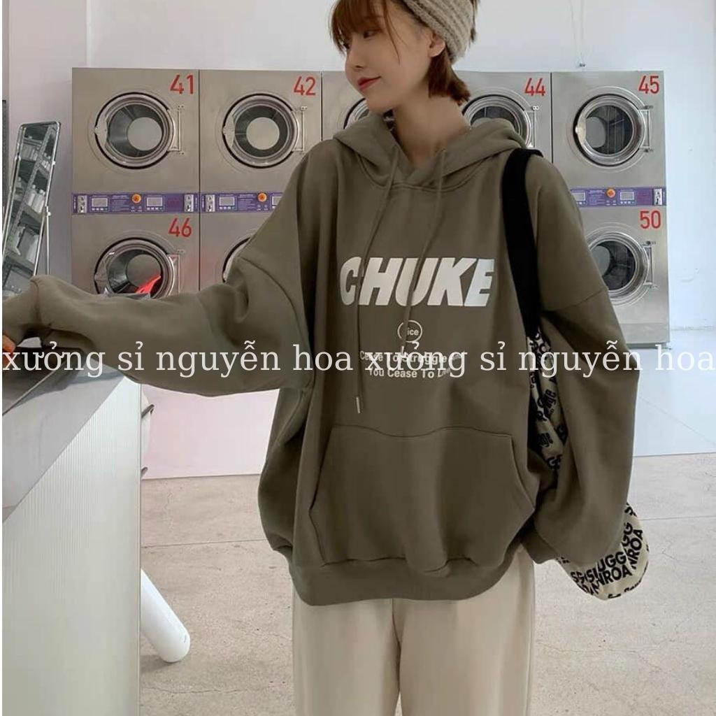 áo hoodie nữ form rộng Chuke màu xanh lạ chất nỉ dày dặn siêu đẹp unisex nam nữ mặc đẹp Xưởng Sỉ nguyễn Hoa | BigBuy360 - bigbuy360.vn