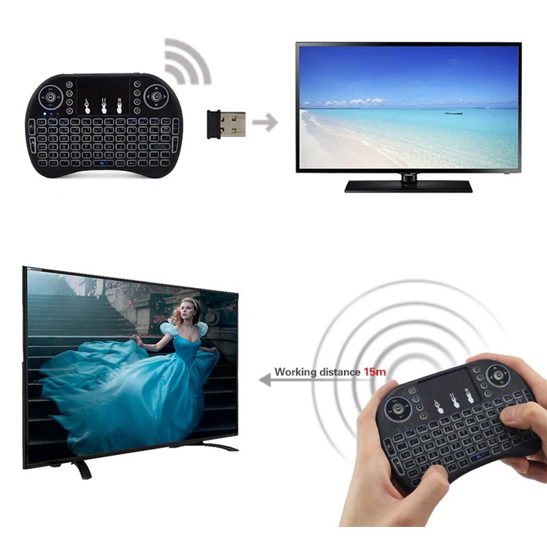 Phụ kiện máy tính FREESHIP Bàn phím mini i8 kết nối bằng bluetooth, phím dễ bấm, độ nhạy cao, tích hợp bàn chuột 7612