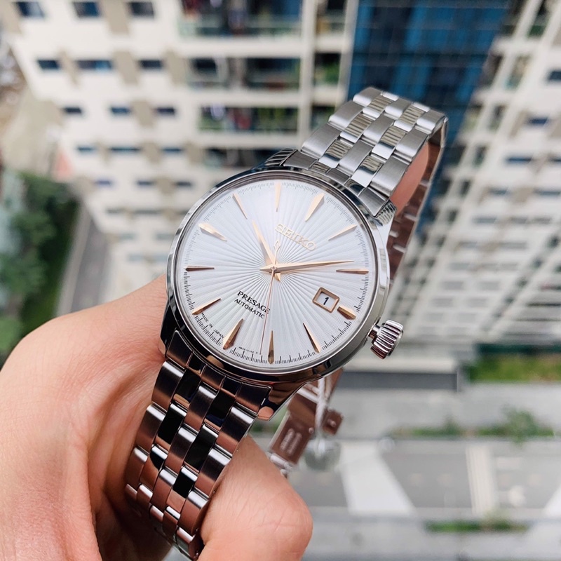 ĐỒNG HỒ NAM CHÍNH HÃNG Seiko Presage Cocktail SRPB47J1 Với mặt dial chải tia tuyệt đẹp