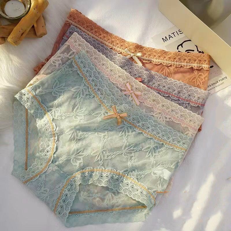 Quần Lót Ren Hoa Xuyên Thấu Phối Viền Ren Kháng Khuẩn 636
