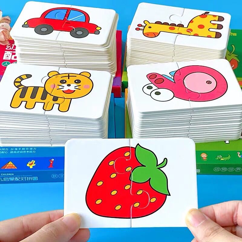 Bộ Đồ Chơi Xếp Hình Bằng Giấy 2 Chi Tiết Giáo Dục Sớm Cho Bé 1-3 Tuổi