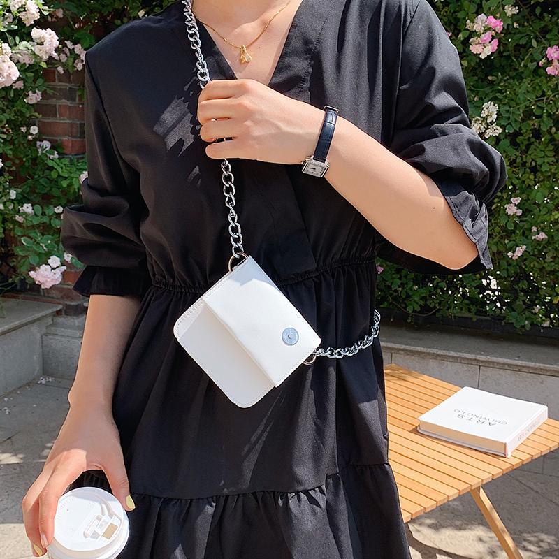 Túi đeo chéo mini dây xích nữ chuỗi dày thời trang túi hộp vuông