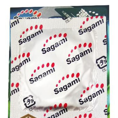 Bao cao su Sagami Spearmint hương bạc hà, chống xts, kéo dài thời gian quan hệ (Hộp 3 chiếc) [Halongstars]