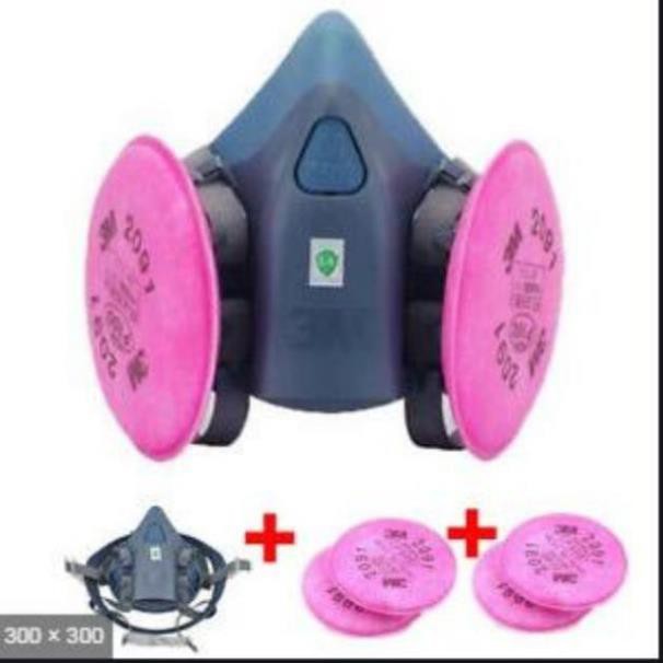 Mặt nạ phòng độc 3m7502 trọn bộ sử dụng phin 3m2097 tặng kèm thêm 2 phin lọc 3m2097