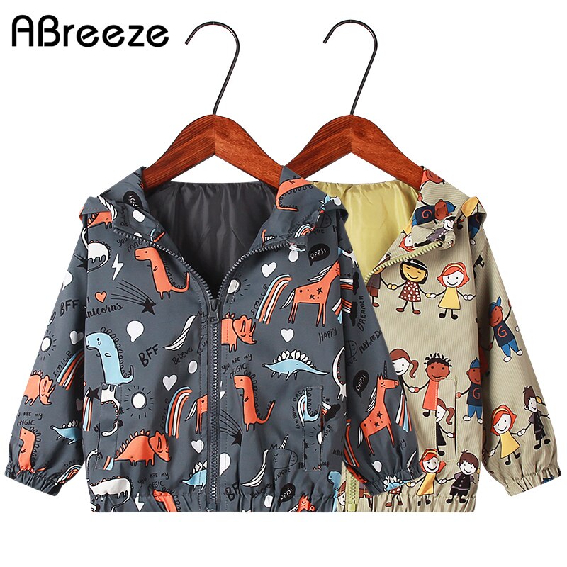 Áo Khoác Hoodie ABreeze Họa Tiết Hoạt Hình Thời Trang Mùa Thu Cho Bé 1-7 Tuổi