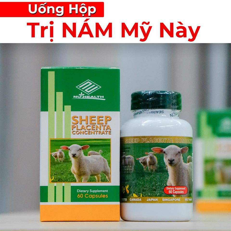Viên Uống Trắng Da - Xóa Nám Tàn Nhang Nhau Thai Cừu Mỹ, Viên Uống Xóa Nám Nhăn Mỹ
