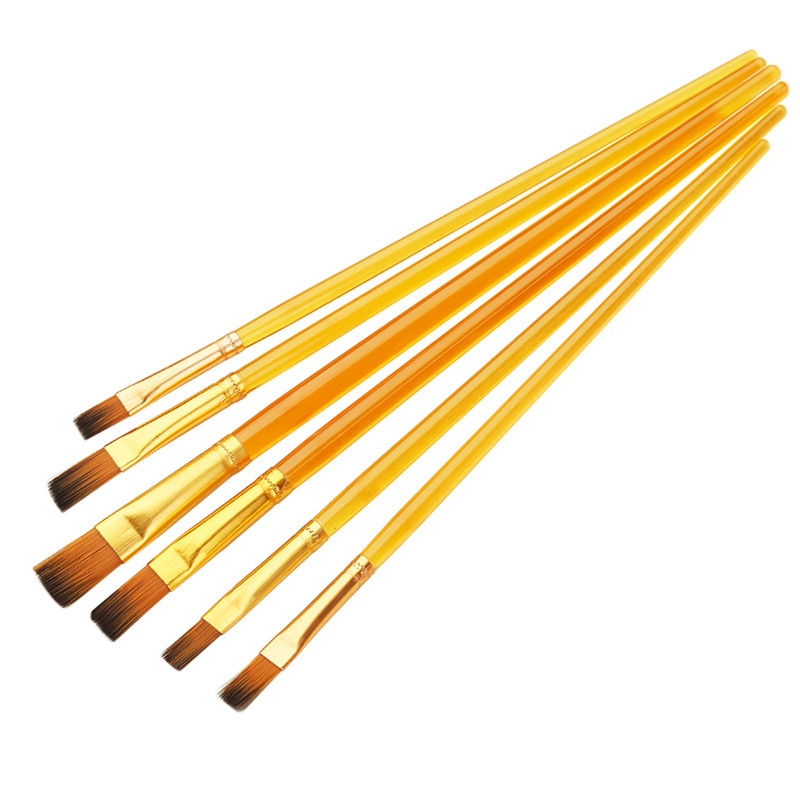 Set 6 Cọ Vẽ Tranh Sợi Nylon Acrylic Cho Trẻ Em