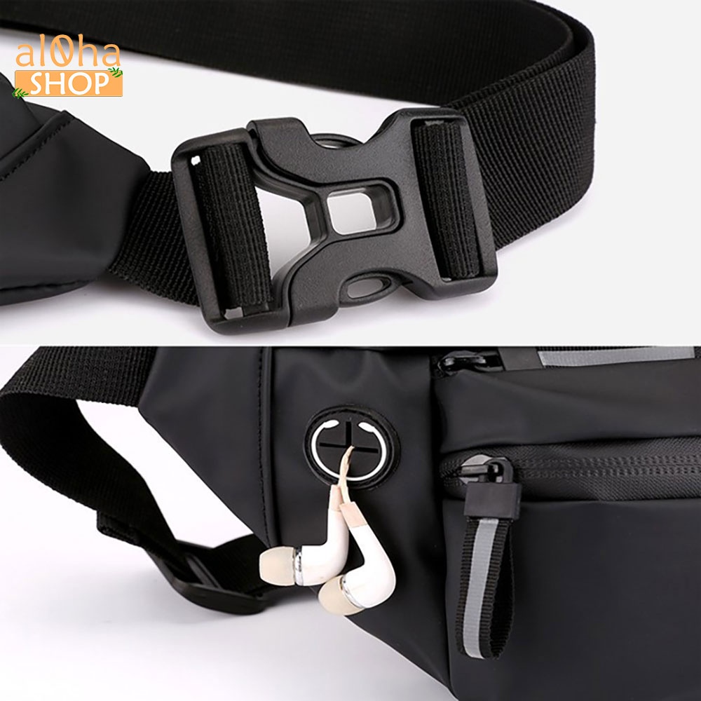 Túi bao tử - đeo chéo khóa phản quang unisex nam nữ vải chống nước phong cách - al0ha Shop