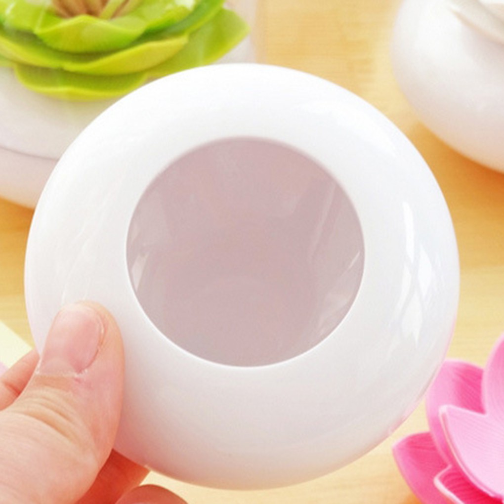 Hộp hình hoa sen đựng tăm tre và tăm bông