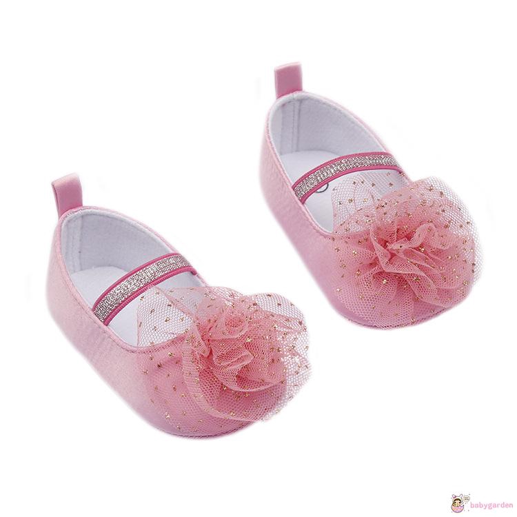Giày búp bê đính hoa thời trang dễ thương cho bé từ 0-18 tháng tuổi