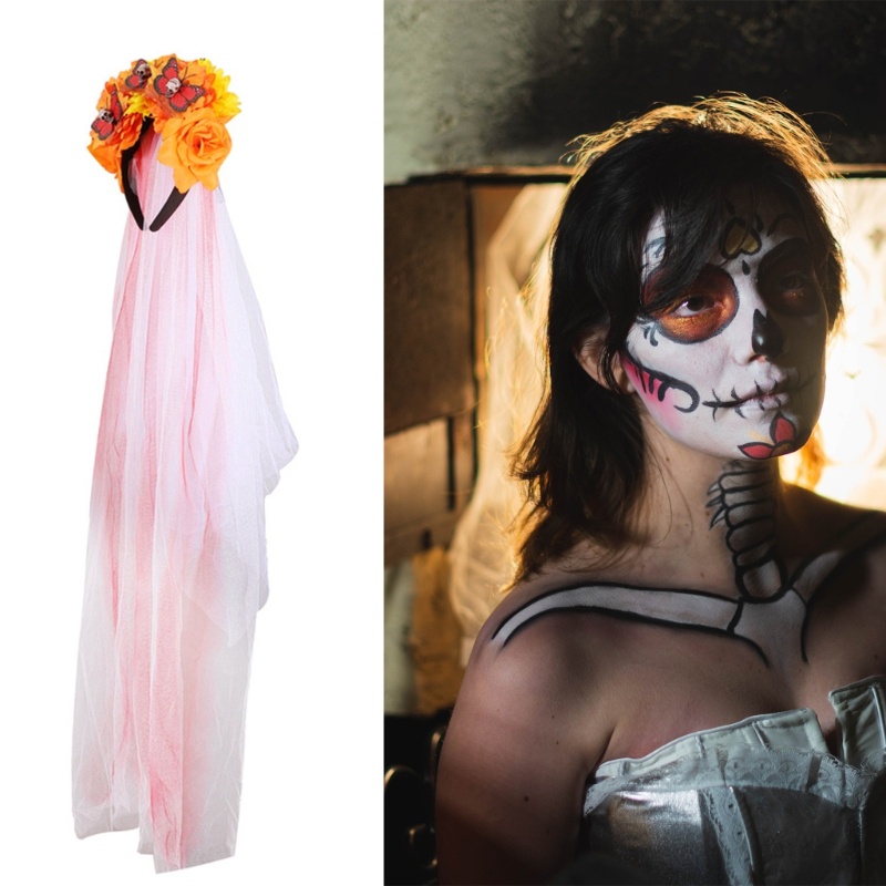 Flgo Băng Đô Cài Tóc Hình Vương Miện Màu Đen Phong Cách Gothic Hóa Trang Ngày Halloween