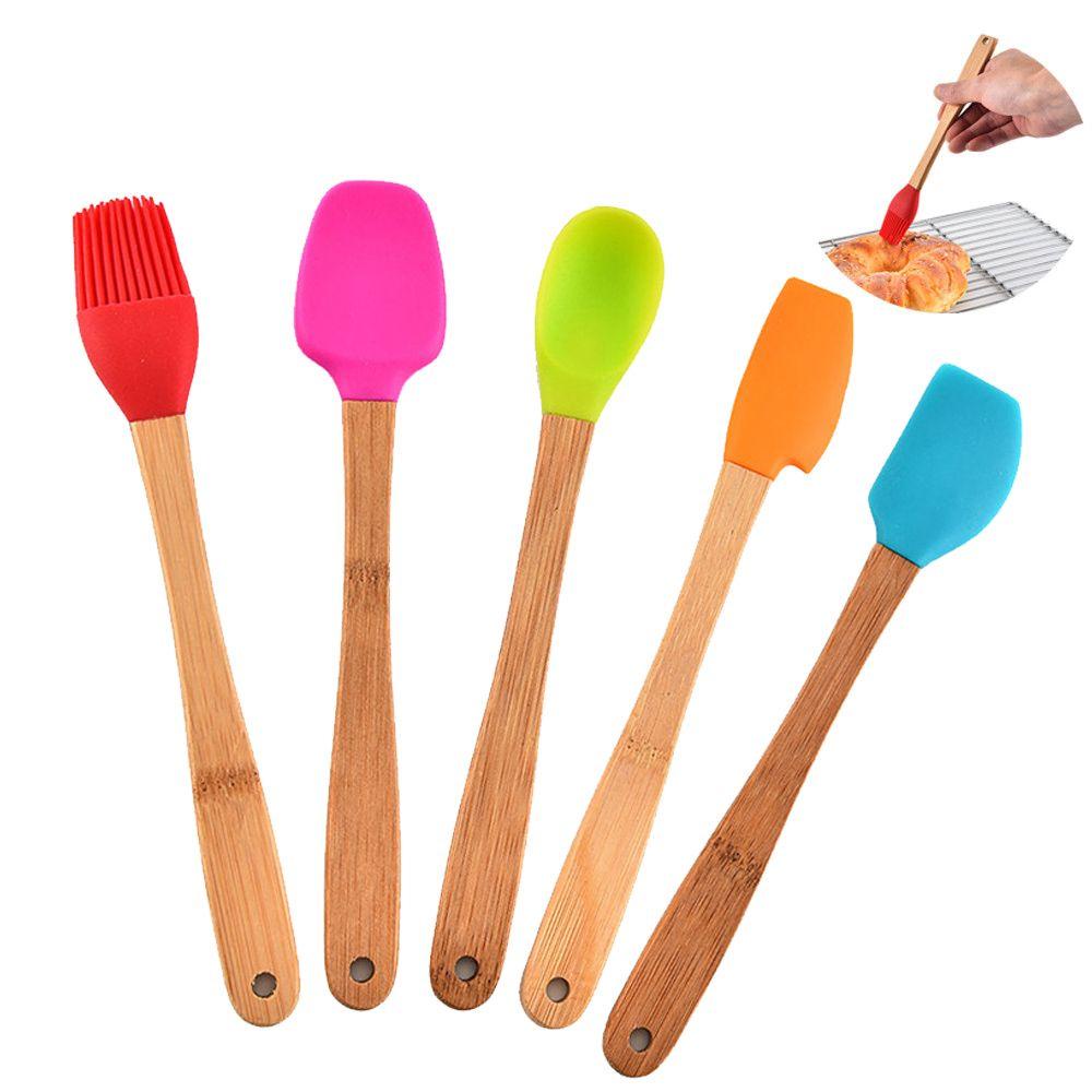 ELLSWORTH Dụng Cụ Nạo Bột Làm Bánh Chống Dính Với Tay Cầm Bằng Gỗ Tiện Dụng
