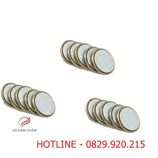 nam châm viên tròn phi 15mm dày 2mm mạ kẽm siêu hút