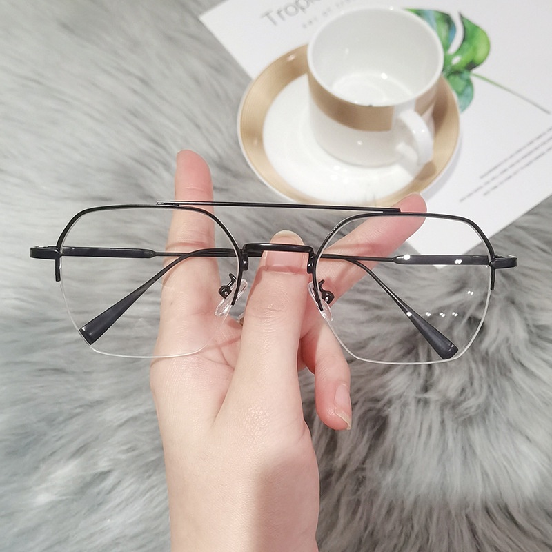 Kính Chống Ánh Sáng Xanh Gọng Lớn Bằng Kim Loại Lcy-0°-600° (Spot)