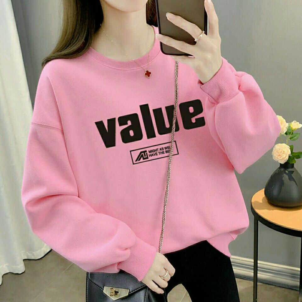 Áo Sweater Tay Dài Cổ Tròn Dáng Rộng Phong Cách Hàn Quốc Thời Trang Xuân Thu Mới Cho Nữ