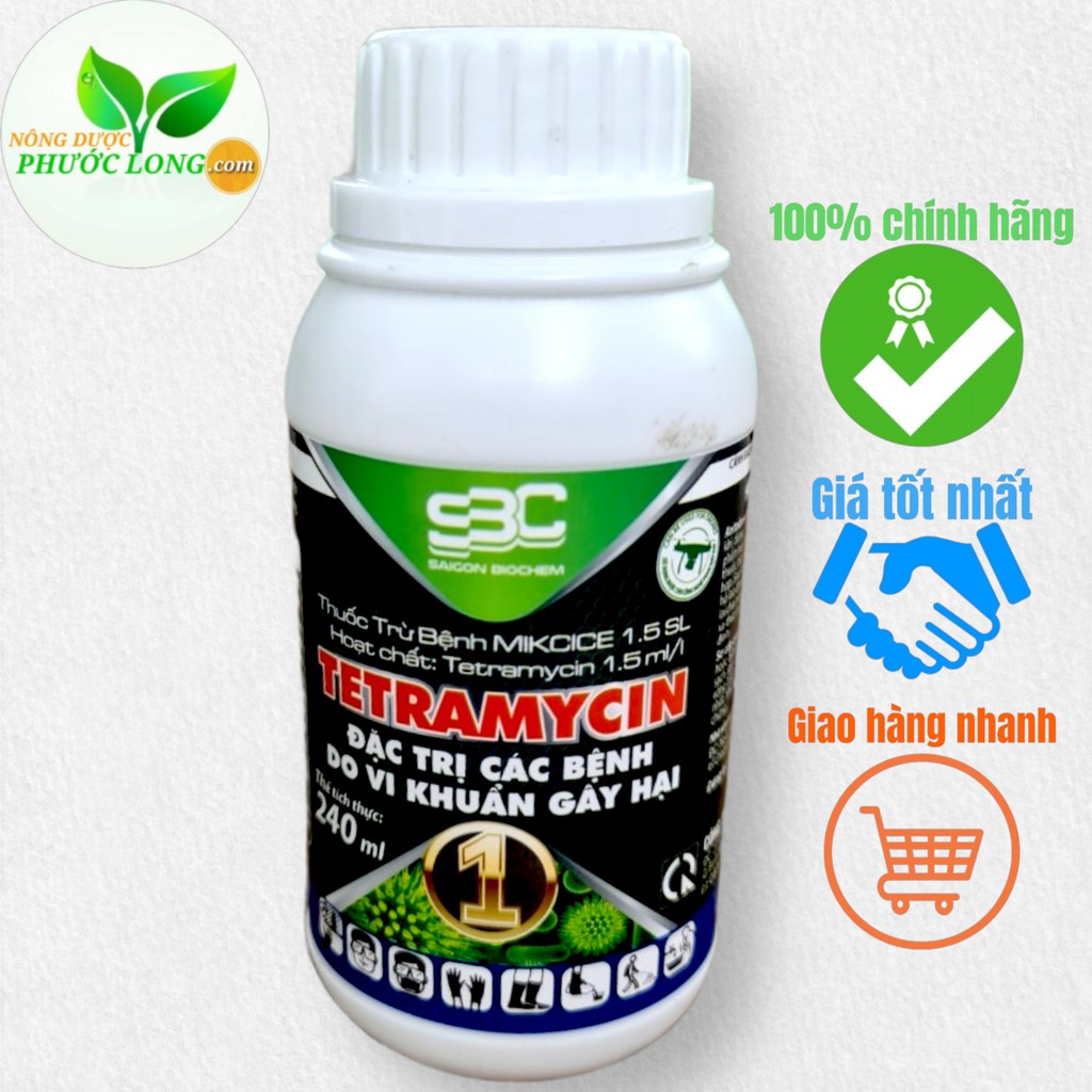 [Thuốc Thế Hệ Mới] Thuốc Trừ Bệnh Sinh Học Tetramycin 240ml Chuyên Trừ Bệnh Cho Cây Trồng Do Vi Khuẩn Gây Ra