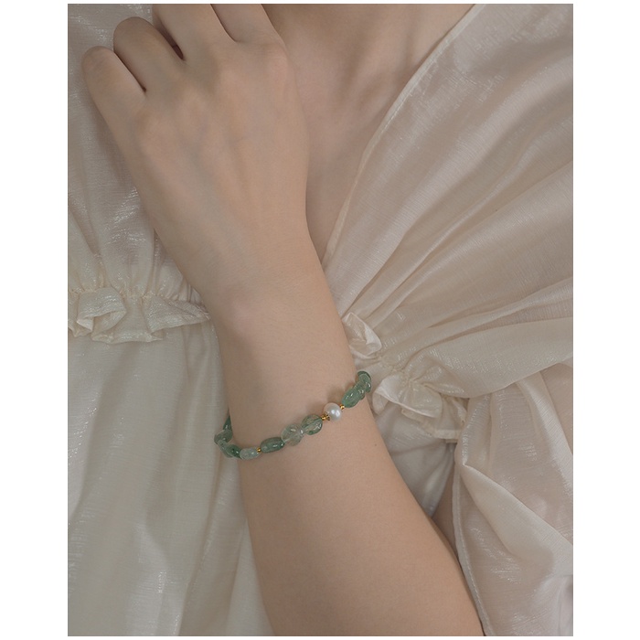 [Hàng Mới] Vòng Tay Đính Hạt Giả Ngọc Trai Phong Cách Hàn Quốc