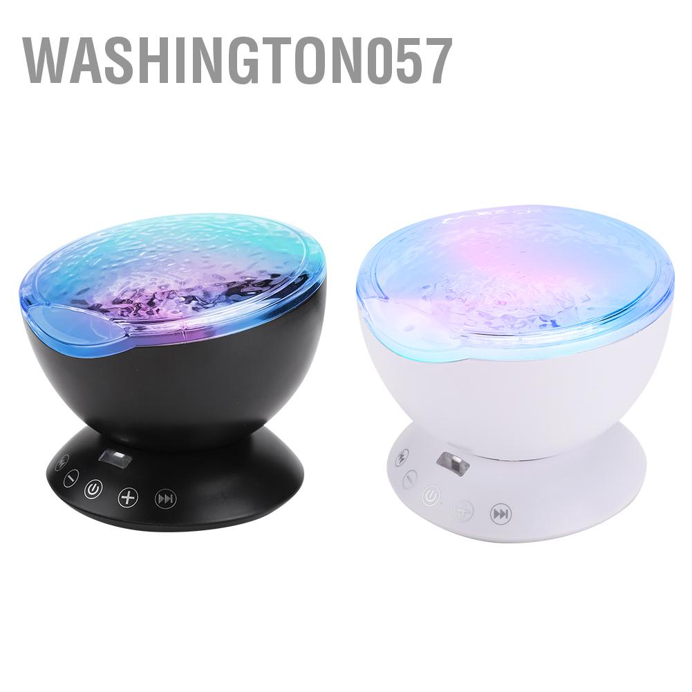 Washington057 LED Ocean Projector with Mini Speaker 2M USB Cable Colorful Projection Lamp Support Memory Card and 3.5mm Port