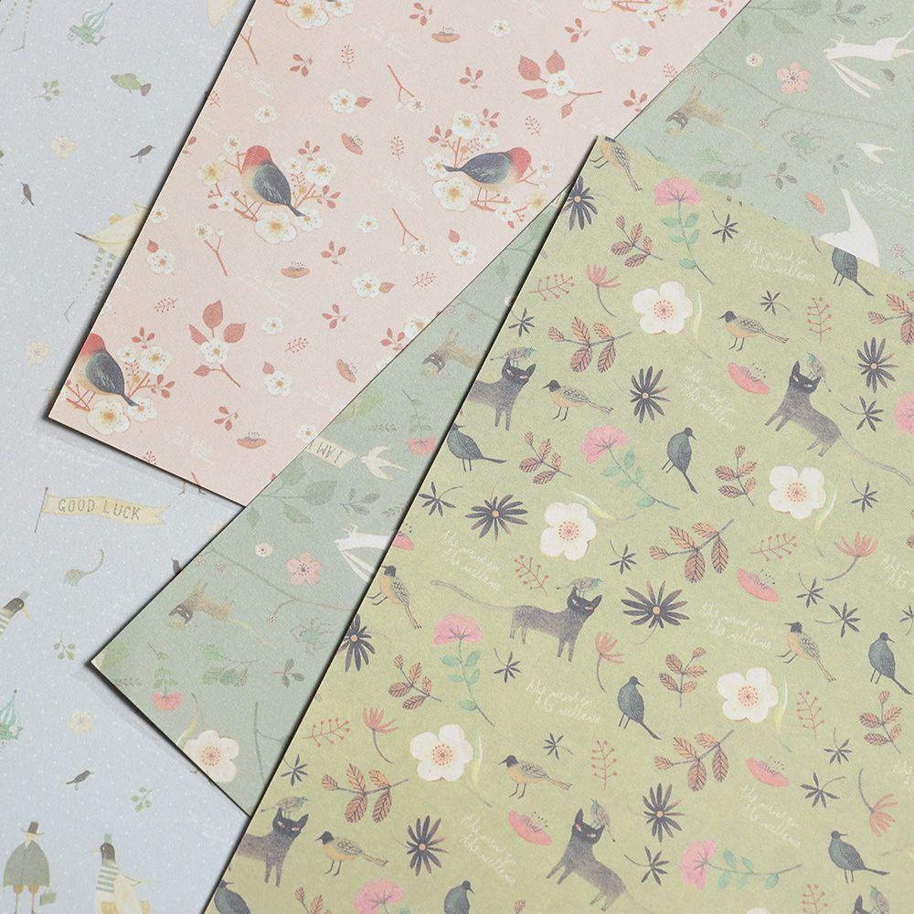 Bộ Phong Bì Thư In Hoa Phong Cách Vintage Thanh Lịch