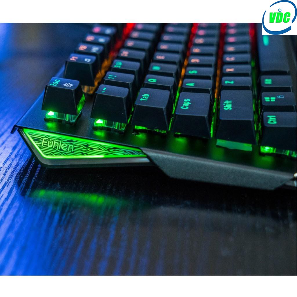 Bàn phím cơ Fuhlen Destroyer chuyên game, Led Rainbow 10 hiệu ứng Led, Blue Switch - Có tem chống hàng giả - BH 24 tháng | BigBuy360 - bigbuy360.vn