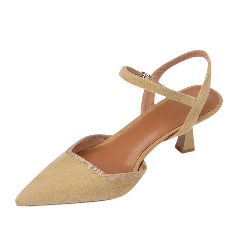 Giày sandal cao gót IELGY mũi nhọn khoá quai phong cách Pháp