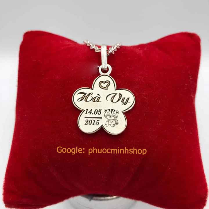 MẶT DÂY CHUYỀN BẠC KHẮC TÊN CHO BÉ TRAI