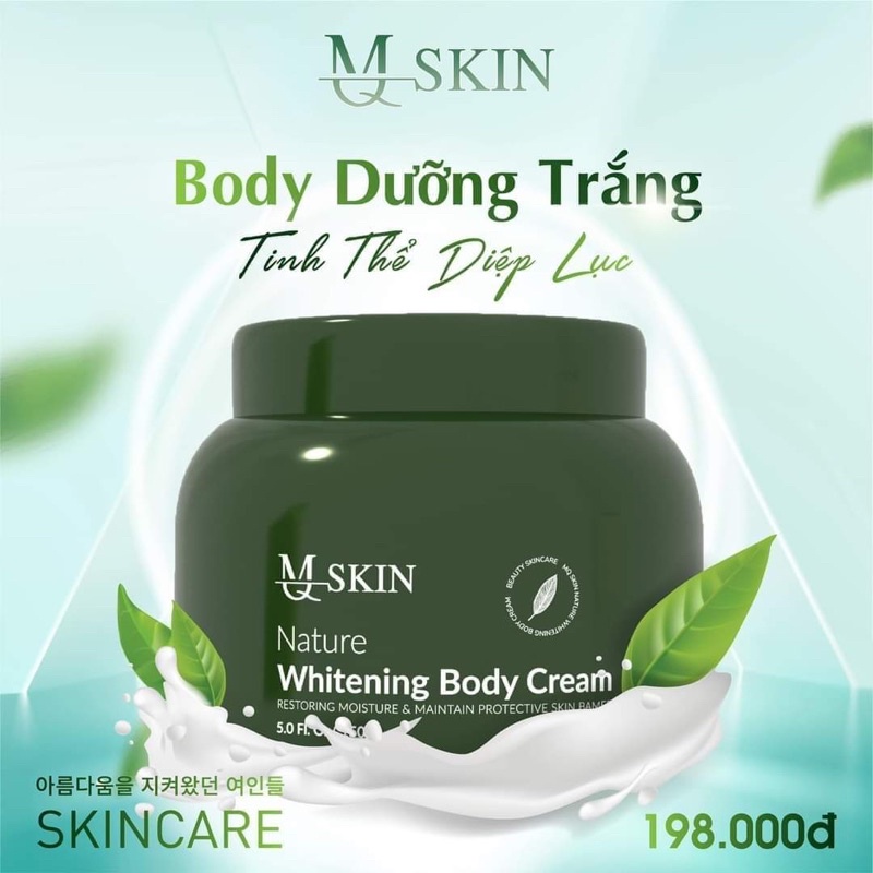 Kem Dưỡng Trắng Da Body Diệp Lục, Nature Whitening Body Cream 150gr - MQ Skin chính hãng