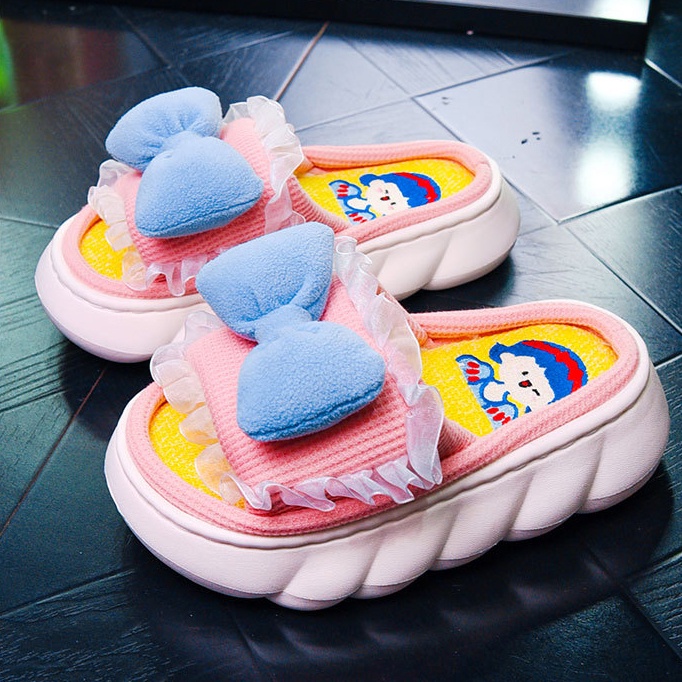 Dép cute, dép bánh mì cute, dép đi trong nhà, văn phòng dép đế bánh mì, dép đế kếp cao su chống trơn trượt