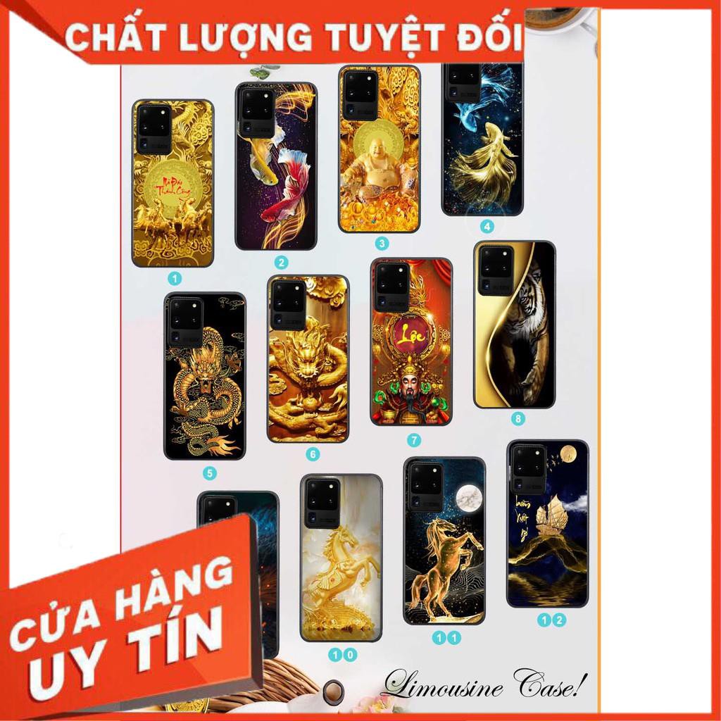 Ốp lưng in kính cường lực 3D đẹp, sắc nét họa tiết hình rồng vàng quyền lực cho máy samsung S20 - S20 plus - S20 ultra