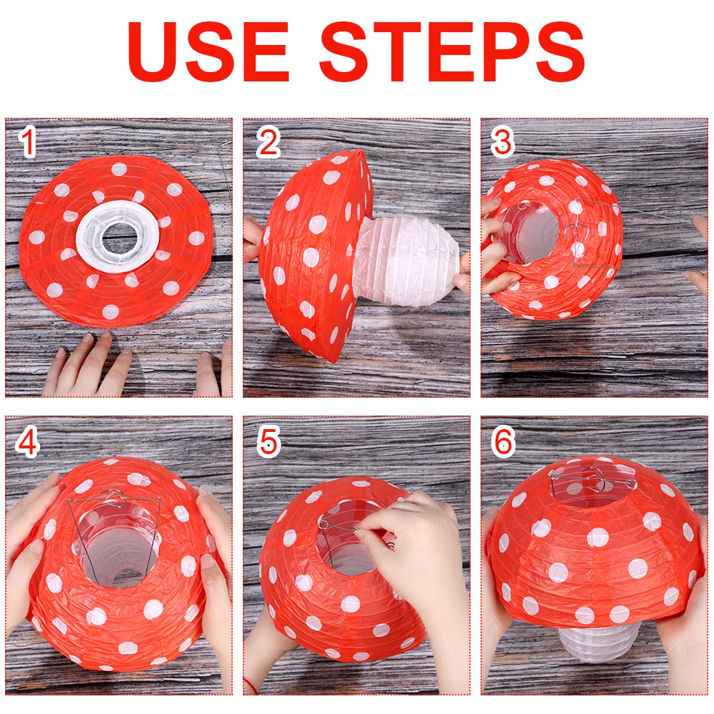 Đèn lồng treo trang trí hình cây nắm đẹp mắt 3D 8 Inch 12 Inch