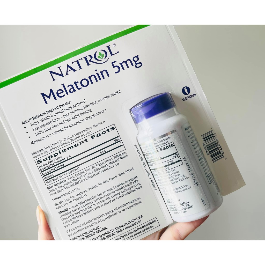 Viên Ngậm Giúp Ngủ Ngon Vị Dâu Natrol Melatonin Sleep 5mg 250 Viên của Mỹ