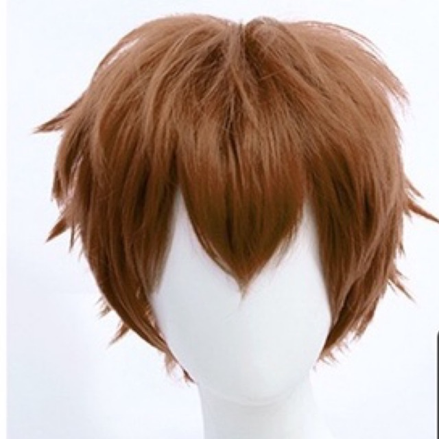 Tổng hợp tóc giả cosplay nam ngắn 30cm lưới hoa đủ màu
