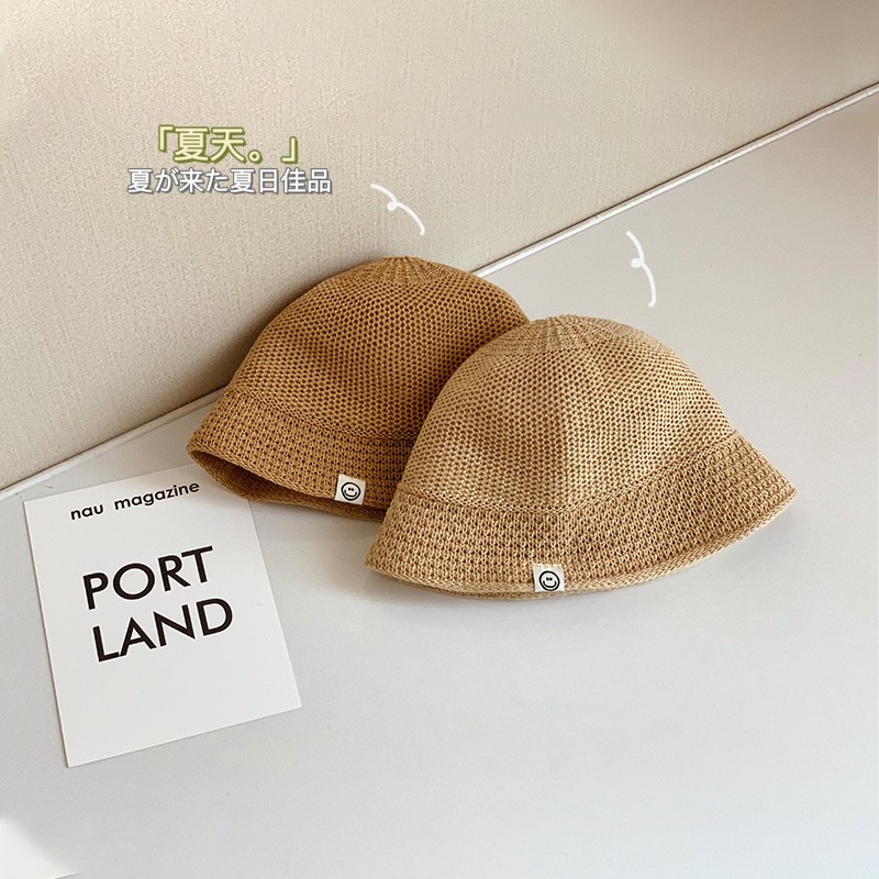 Nón Tai Bèo Đan Cói Phối Lưới Thoáng Khí Chống Nắng Mùa Hè Dễ Thương Cho Bé