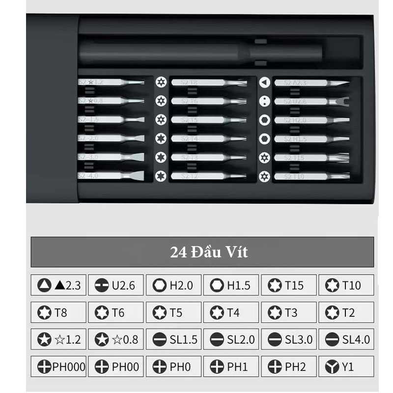 Bộ Tua Vít Đa Năng 25 Món Chất Liệu Thép - Dùng Sửa Chữa Điện Thoại,Laptop,Kính Mắt, Đồ Điện Tử - TV01 - Gia Dụng Tý Tẹo