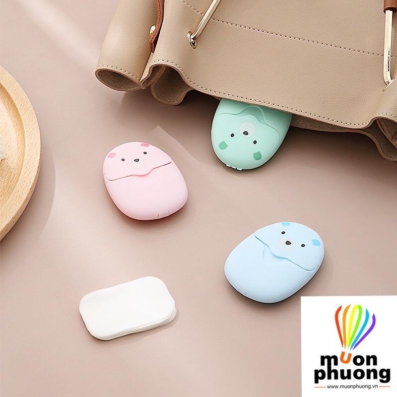 Xà bông giấy rửa tay mini bỏ túi hộp dễ thương 50 miếng tiện dụng phù hợp sử dụng hàng ngày - MUÔN PHƯƠNG SHOP