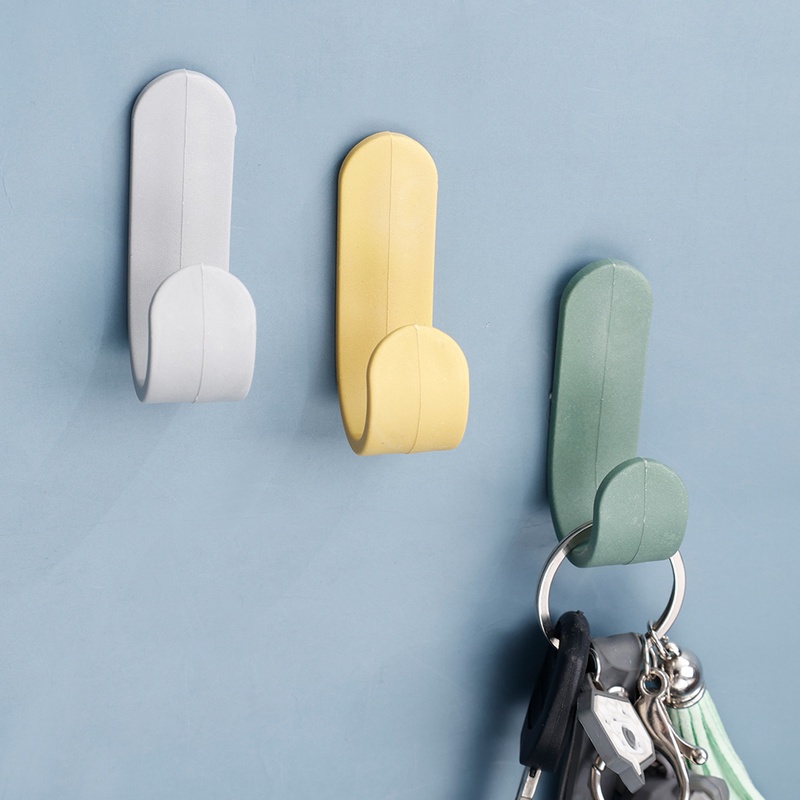 Set 10 Móc Treo Đồ Hình Chữ J Dán Tường Bằng Nhựa Phong Cách Bắc Âu Đa Năng