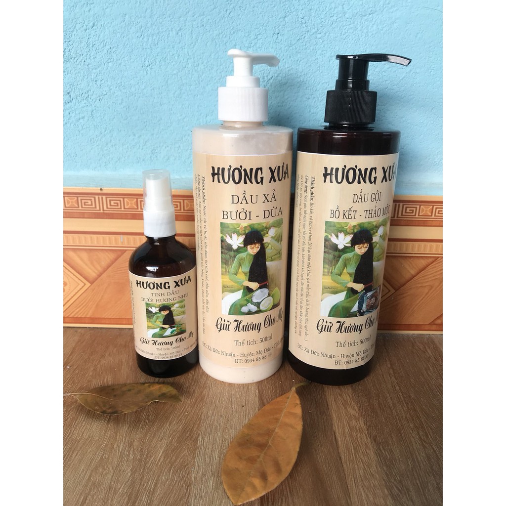Dầu xả thiên nhiên bưởi dừa Hương Xưa mượt tóc, mềm tóc, kích tóc mọc dài | BigBuy360 - bigbuy360.vn