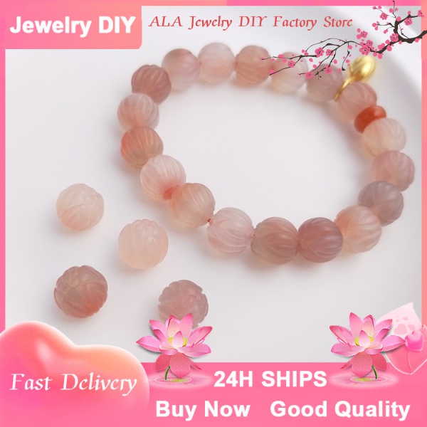 💕Bán buôn đồ trang sức DIY💕Chuỗi Hạt Đá Mã Não Tự Nhiên Màu Đỏ Hình Hoa Sen Dùng Làm Vòng Tay/Trang Sức Thủ Công[Pha lê tự nhiên/Đá quý/Vòng tay/Vòng cổ/Hoa tai]