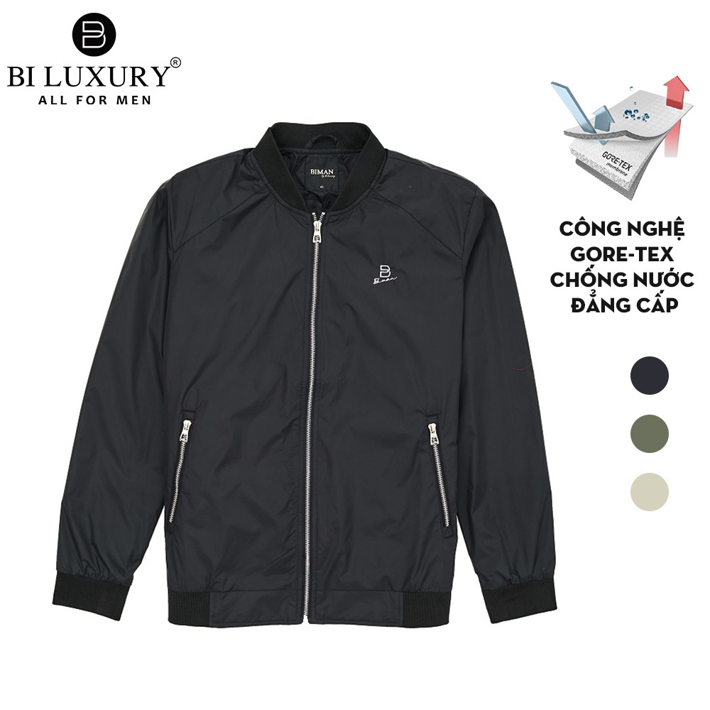 Áo khoác gió bomber nam BST mới Biman by Biluxury 4AG2T010 hai lớp chống nước GORE-TEX đẳng cấp